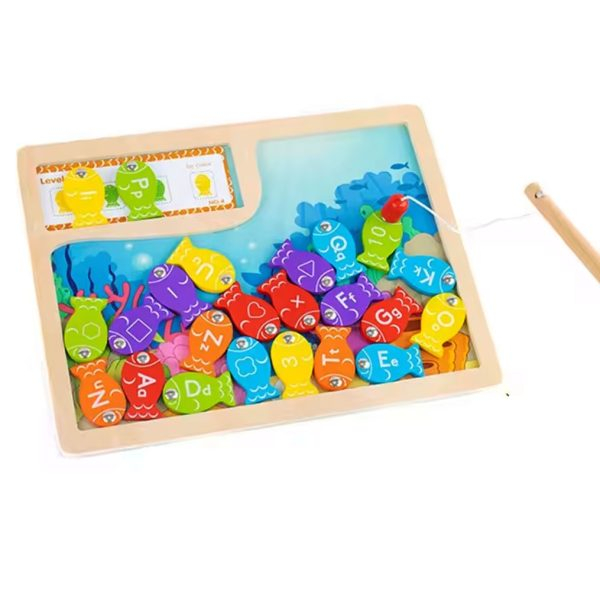 Joc Montessori Pescuit Magnetic cu pestisori colorati cu litere [1]