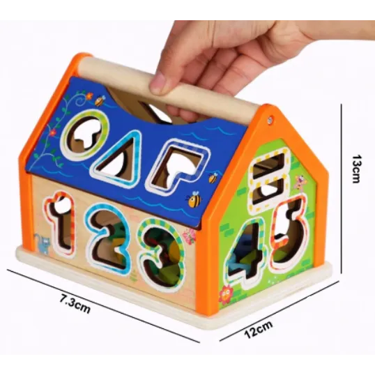 Joc sortator- Casuta de jucarie din lemn cu activitati, 3 ani [2]