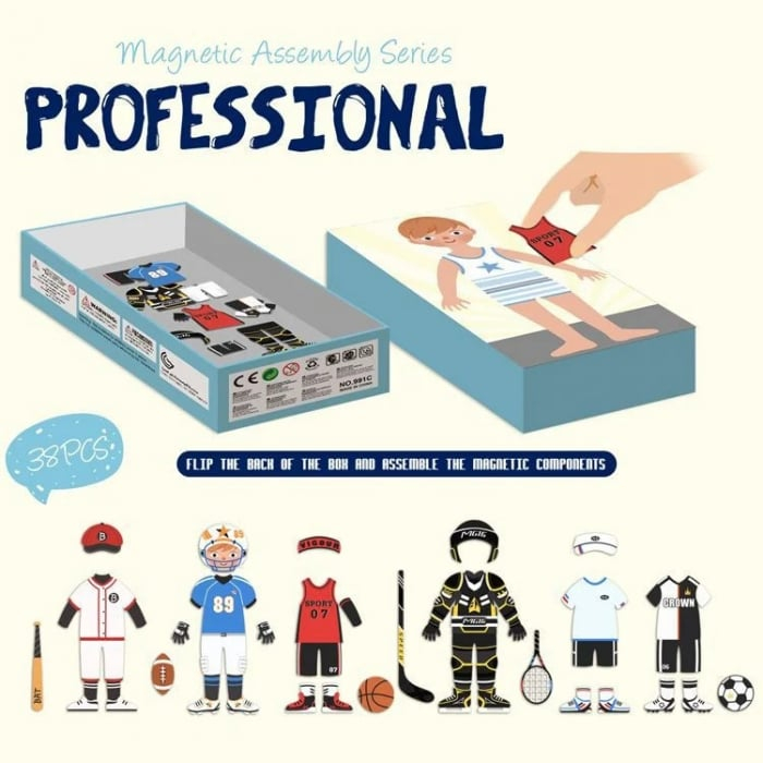 Joc tip puzzle magnetic – Imbraca Baietii, 40 piese, 3 ani+ [2]