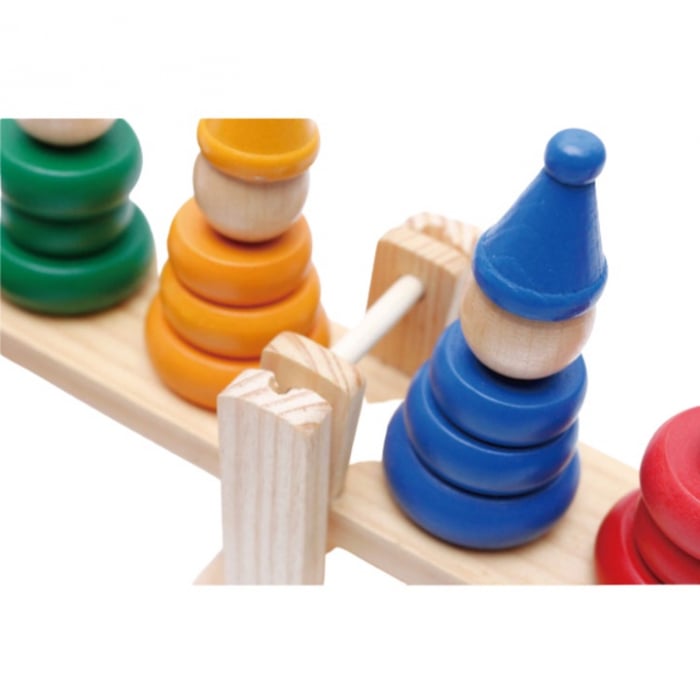 Jucarie educativa din lemn Montessori" Balanta cu Clovni colorati" [4]