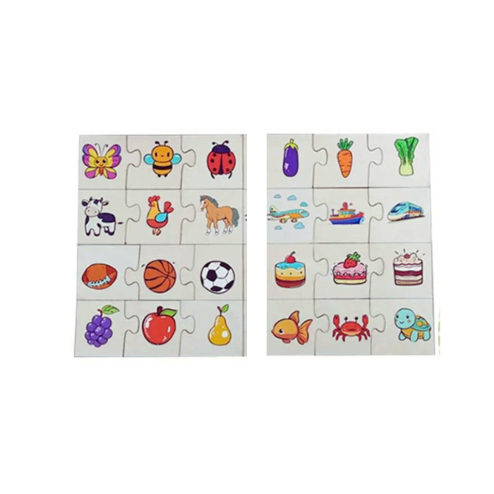 Puzzle de asociere din lemn cu 3 piese, 24 piese [2]