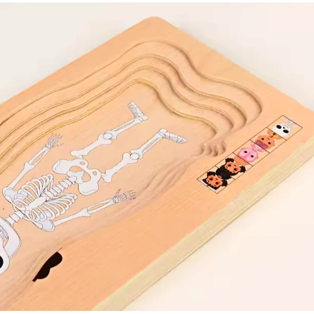 Puzzle din lemn in 5 straturi, Aanatomie Corpului Uman, Fetita [3]