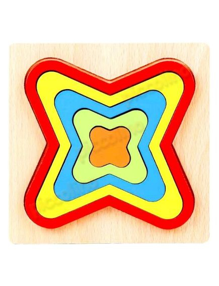 Puzzle din Lemn incastru mic, Curcubeu, 3 ani+ [1]