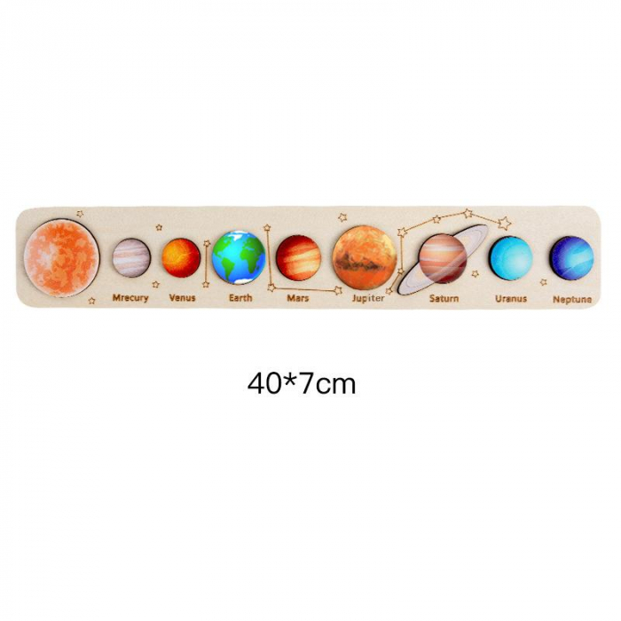 Puzzle din lemn tip Montessori - Sistemul solar [3]