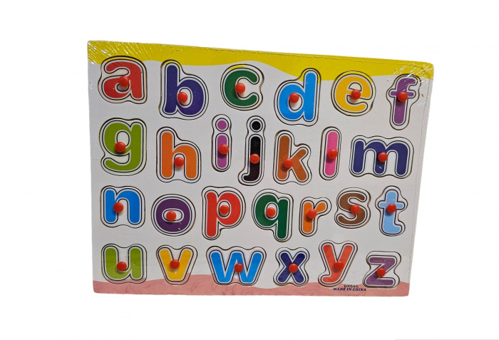 Puzzle educativ din lemn incastru cu Litere, 26 piese, multicolor, 30×22.5cm, 3ani+ [1]