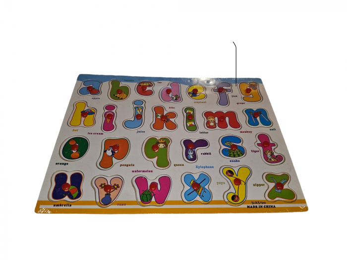 Puzzle educativ din lemn incastru cu Litere si Cuvinte- engleza, 26 piese, multicolor, 30×22.5cm, +3ani [3]