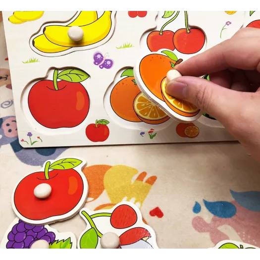 Puzzle incastru din lemn, Fructe, 11 piese [2]