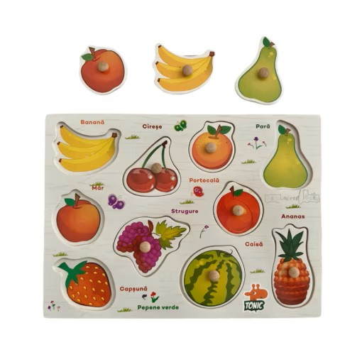 Puzzle incastru din lemn in Limba Romana , Fructe [3]