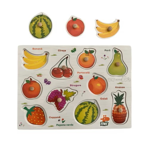 Puzzle incastru din lemn in Limba Romana , Fructe [2]