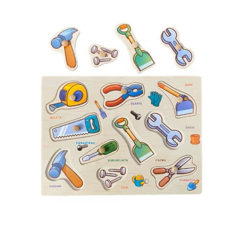 Puzzle incastru din lemn in Limba Romana , Ustensile [2]