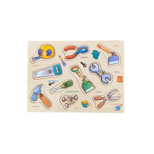 Puzzle incastru din lemn in Limba Romana , Ustensile [1]