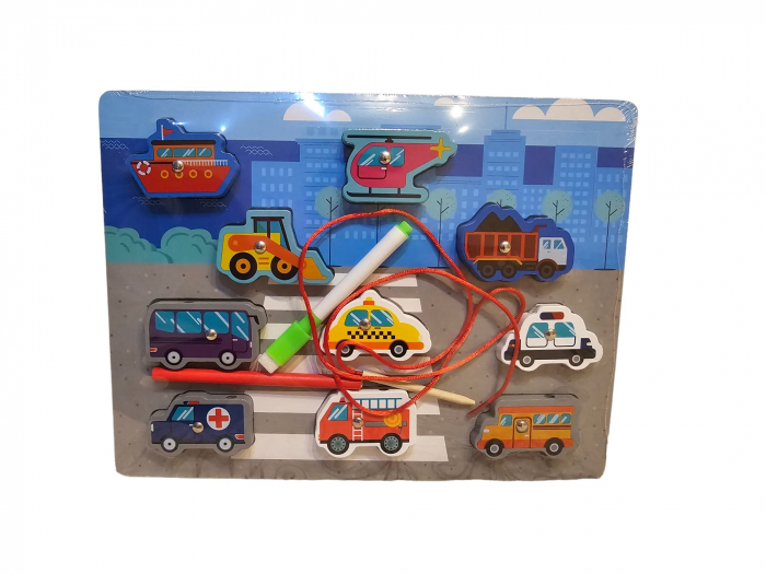    Puzzle Reversibil 3 in 1 Pescuit Magnetic 3D- Masini interventie [3]