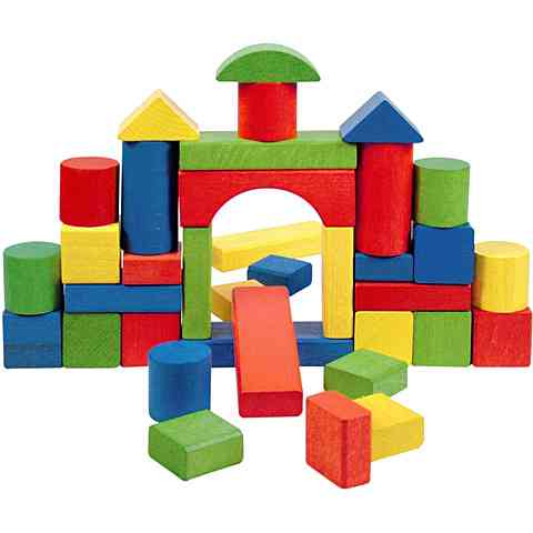 Rucsac cu Cuburi de Construit din Lemn pentru Copii, 35 piese, Multicolor [1]