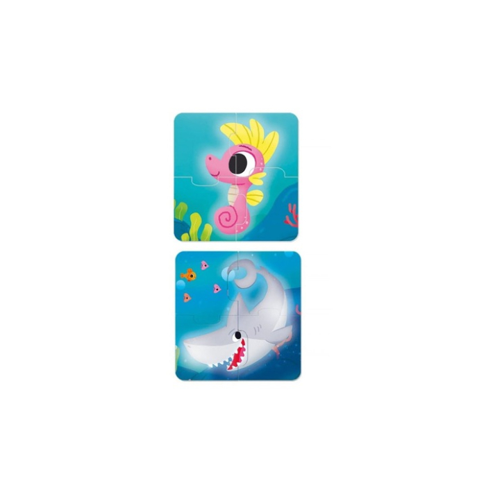 Set 8 puzzle piese mari Baby Puzzle- Animale Marine [3]