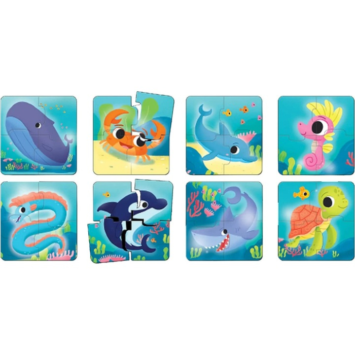 Set 8 puzzle piese mari Baby Puzzle- Animale Marine [4]