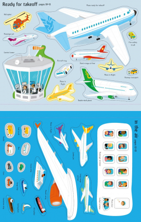 CĂRȚI CU ACTIVITĂȚI - Carte cu stickere- First Sticker Book Airports, Usborne
