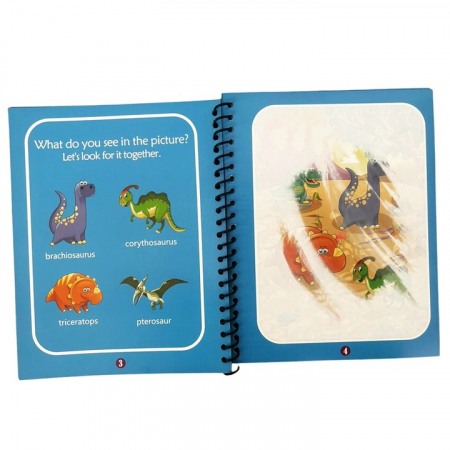 Carte de colorat cu apa Magic Book, Reutilizabila, Dino [2]