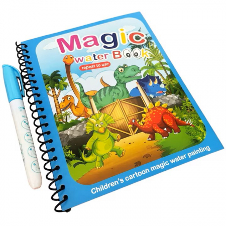 Carte de colorat cu apa Magic Book, Reutilizabila, Dino [1]