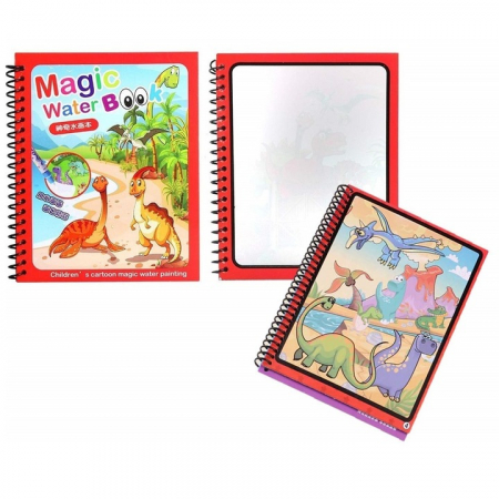 Carte de colorat cu apa Magic Book, Reutilizabila, Dinozauri [3]