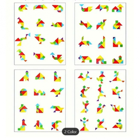 Carte magnetica, Puzzle, Tangram cu 96 modele, 3 ani [2]