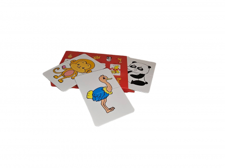 Cartonase de asociere din doua piese, 16 imagini, 32 piese, animale, multicolor, +3 ani [2]