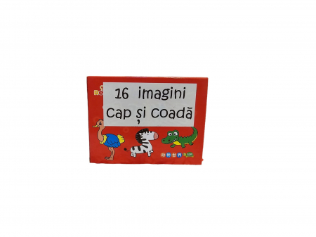 JUCĂRII - Cartonase de asociere din doua piese, 16 imagini, 32 piese, animale, multicolor, +3 ani