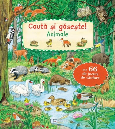 CĂRȚI CU ACTIVITĂȚI - Caută și găsește Animale – carte interactivă pentru copii 3-7 ani