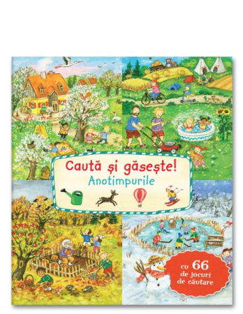 CĂRȚI CU ACTIVITĂȚI - Caută și găsește. Anotimpurile – carte interactivă pentru copii 3-7 ani