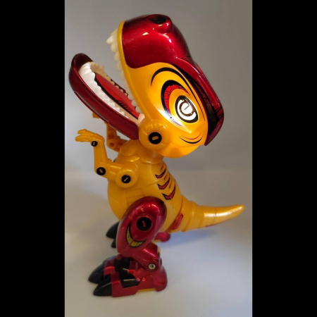 Figurina Dinozaur din Metal, Misca capul si coada, Lumini si sunete realistice, 12cm [2]