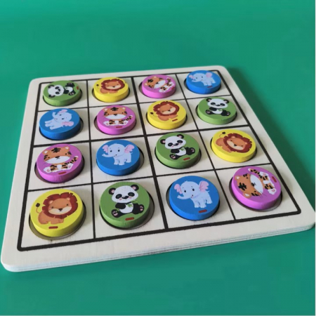 Joc de memorie si inteligenta pentru copii 2 in 1 - Sudoku Animale şi X şi 0 [3]