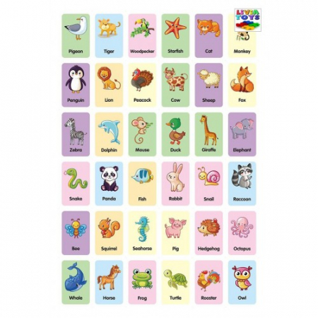 Joc educativ carduri cognitive 36 imagini- Animale, 2 ani+ [3]