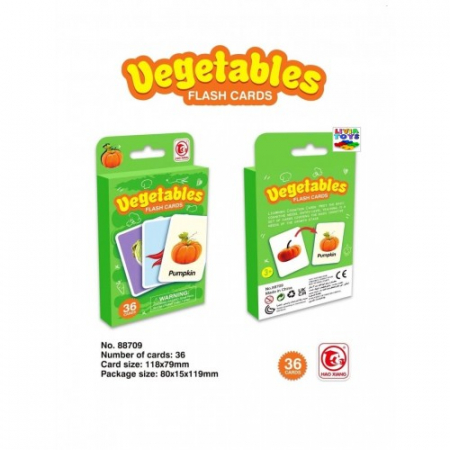 JUCĂRII - Joc educativ carduri cognitive 36 imagini- Legume, 2 ani+