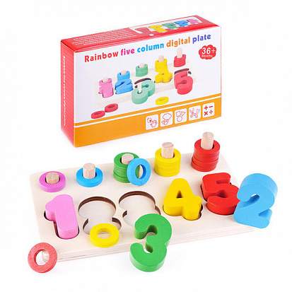 Jucării educative - Joc educativ de asociere- cifre si culori, 3 ani, multicolor