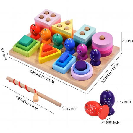 Joc educativ Montessori 3 in 1 din Lemn pentru copii [1]