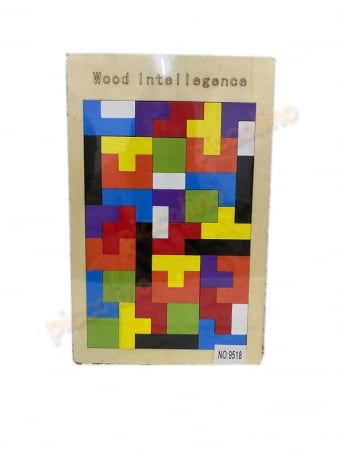 Joc educativ – Tetris din lemn, 3 ani+, multicolor [2]
