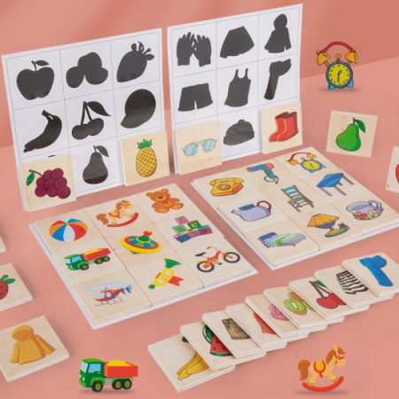 Joc educativ tip Montessori, asocieri de umbre si imagini, Shadow Paired, multicolor, 3 ani+ [3]
