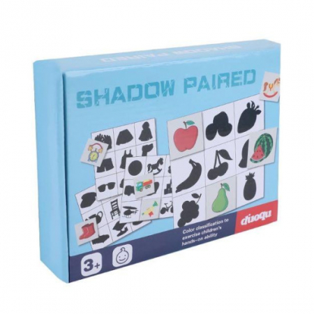 Joc educativ tip Montessori, asocieri de umbre si imagini, Shadow Paired, multicolor, 3 ani+ [1]