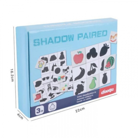 Joc educativ tip Montessori, asocieri de umbre si imagini, Shadow Paired, multicolor, 3 ani+ [4]