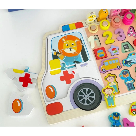 Joc logaritmic multifunctional 6 in 1 Montessori, Ambulanta, 3 ani+ [1]