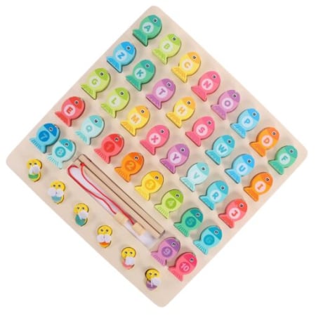 Jucării educative - Joc magnetic de pescuit, Litere si cifre si Albinute, 3 ani