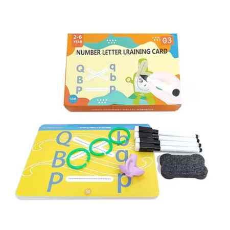 Jucării educative - carduri educative reutilizabile litere cifre copii