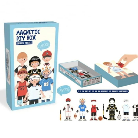 Jucării educative - Joc tip puzzle magnetic – Imbraca Baietii, 40 piese, 3 ani+