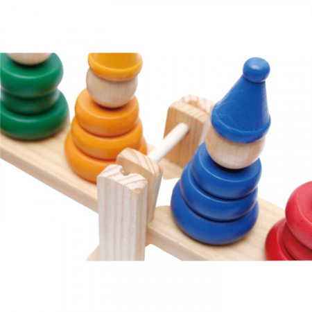 Jucarie educativa din lemn Montessori" Balanta cu Clovni colorati" [3]