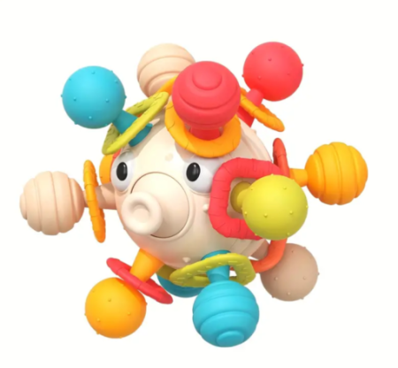 Jucării 0-2 ani - Jucarie interactiva bebelusi – Minge senzoriala, Peste, 0 luni+