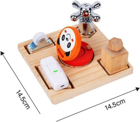 Placa Montessori Busy Board – 5 activitati practice pentru copii,  3 ani+ [2]