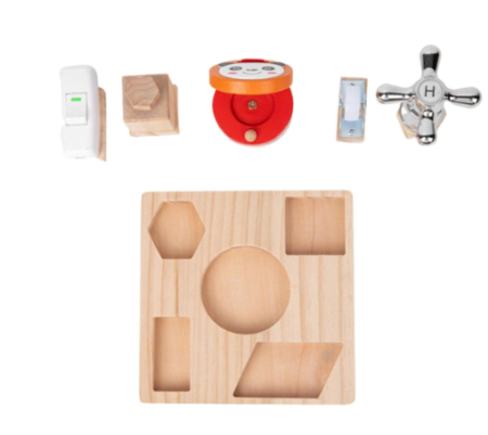 Placa Montessori Busy Board – 5 activitati practice pentru copii,  3 ani+ [1]