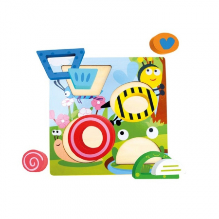 Puzzle - Puzzle 3D cu insecte, 9 piese, 3 ani+