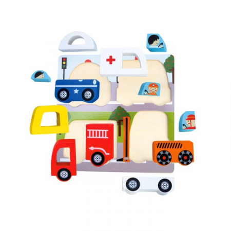 Puzzle 3D cu Vehicule de salvare, 13 piese, 3 ani+ [1]