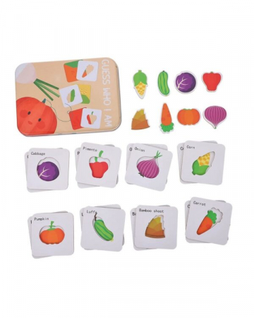 Puzzle - Puzzle din carton in cutie din metal, legume, 24 piese, + 3 ani