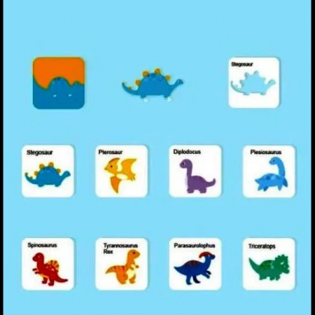 Puzzle din lemn pentru incepatori in cutie din metal, DINOZAURI, + 3 ani [2]